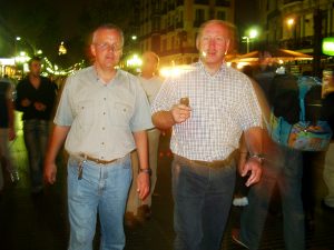 Nachts auf der Las Ramblas in Barcelona