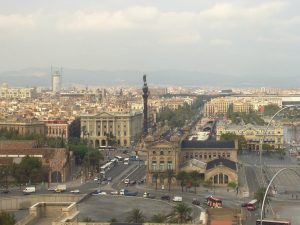 Blick über den Columbus nach Barcelona